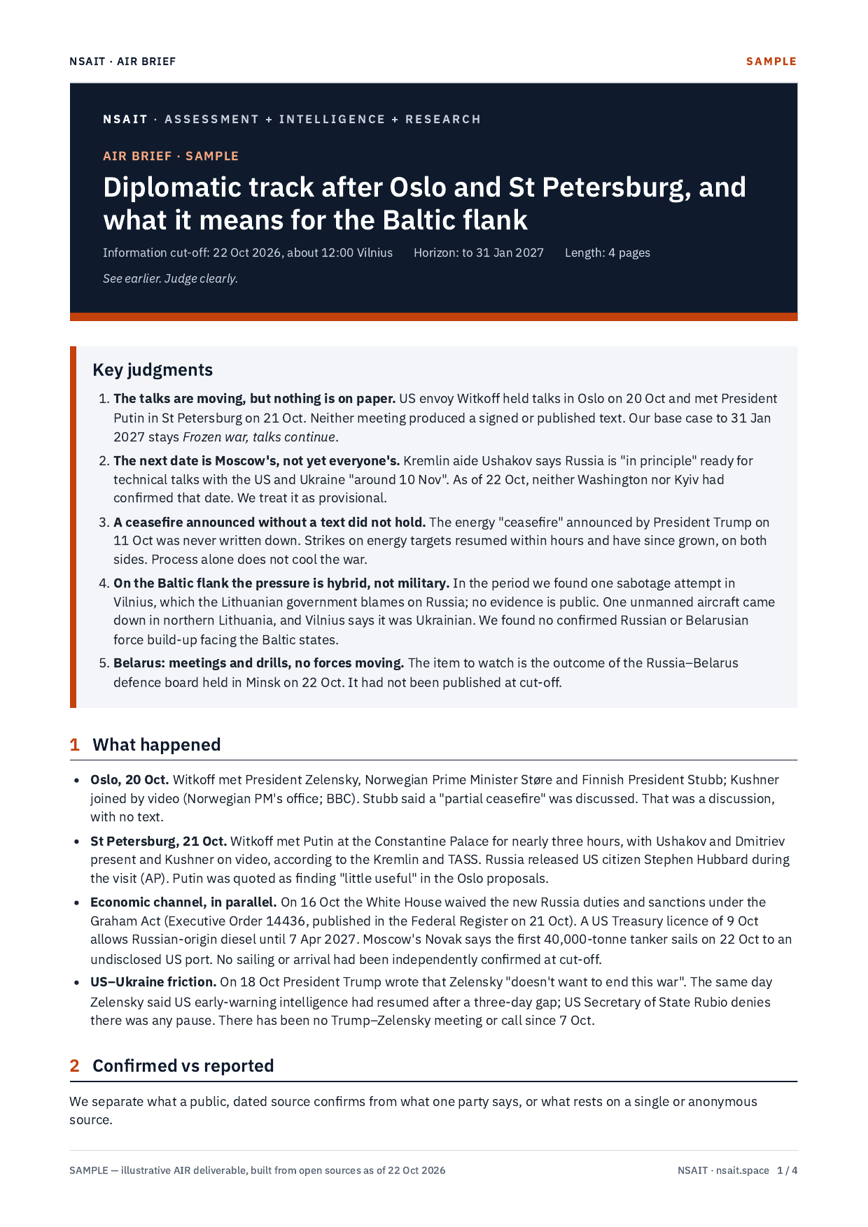 AIR Brief sample — page 1